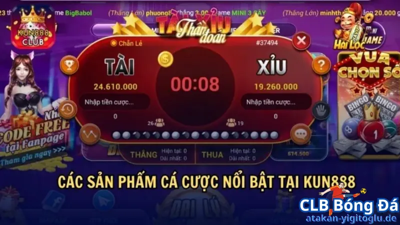 Sản phẩm nổi bật của cổng game bài đổi thưởng uy tín Kun888 club